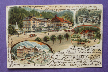 Ansichtskarte Litho AK Schönwald Triberg 1908 K Ketterer Kur Hotel Victoria Mehrbildkarte